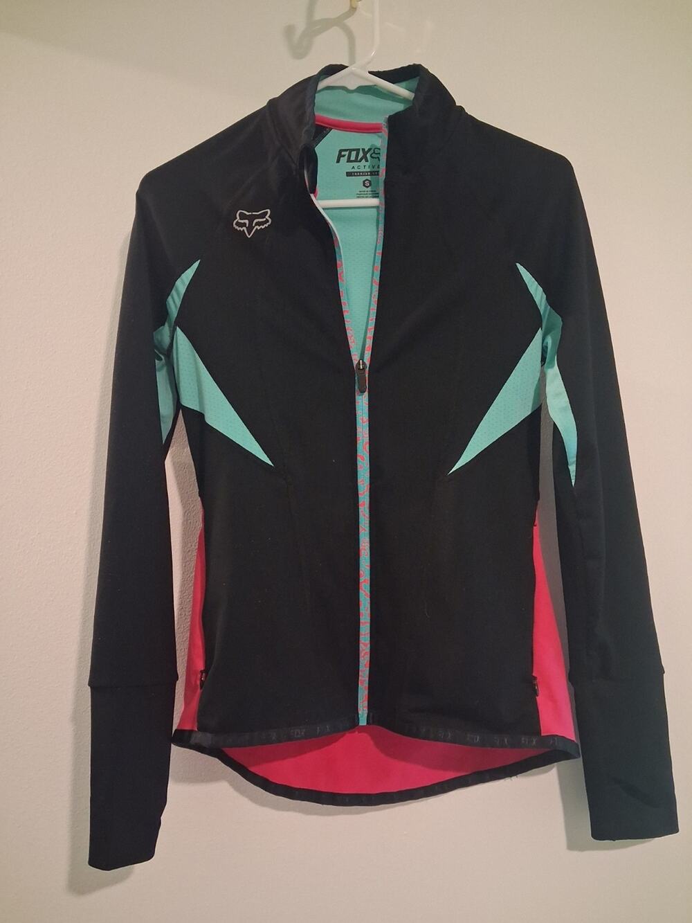 Fox Racing Women’s Jersey Full Zip Long Sleeve S Black/Teal/Pink
